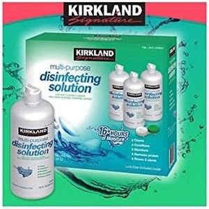 Kirkland Signature Multi-Purpose Sterile Solution for Any Soft Contact Lens, 16 Fl Oz (Pack of 3)