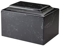 Ebony Cremation Urn for Ashes by Mackenzie Vault - Cultured Marble Urn Vault Combo - 210 Cubic Inch Capacity for People Weighing up to 230 Pounds - Suitable for Ground Burial or Home Memorial