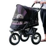 Pet Gear No-Zip NV Pet Stroller for Cats/Dogs, Zipperless Entry, Easy One-Hand Fold, Gel-Filled Tires, Plush Pad + Weather Cover Included, 3 Colors