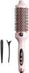 Wavytalk Thermal Brush, Blowout Boost Grande 1.77 Inch Heated Round Brush for Blowout Look, Tourmaline Ceramic Negative Ion Technology, 5 Temperature, Reduce Hair Damage, Dual Voltage, Sakura Pink
