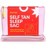 Tan Fan Self Tan Sleep Sac - Keep Sheets Clean From Fake Tan Stains - 100% Cooling Silky Poly Sleeping Sack - Won’t Rub or Absorb Tanning Lotion - Lightweight Breathable Large w Foot Openings