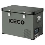 ICECO VL45 12V Portable Refrigerator Freezer Fridge Car Cooler with Danfoss Compressor, 48 Quarts/45Liters Platinum Compact Refrigerator, DC 12/24V, AC 100-120V, 0℉ to 50℉, for RV, Truck, Boat, Van