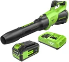 Greenworks 40V (730 CFM / 190 MPH) Cordless Leaf Blower with High Power Brushless Motor, Lightweight Backyard Cleaner for Fast Debris Removal, Includes 5.0Ah Battery & 5A Rapid Charger
