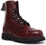 Grinders Hunter Men's 10 Eye Lace Up Steel Toe Boot Ankle Boots (Cherry, UK 6)