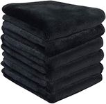 Sinland Microfiber Makeup Remover Cloths Reusable Face Towel Soft Facial and Skin Care Wash Cloth 9.8Inchx9.8Inch 6 Pack Black