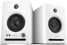 Ortizan Dual-Mode 2.0 Studio Monitors, Active Monitor Speakers Bluetooth 5.3 Wireless Computer PC, 80W Power Bookshelf Speakers, Wooden Enclosure for Recording Multimedia, Gaming, Music Production