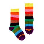 Squelch Welly Socks for Kids Wellies Wellingtons Rain Boots - Minis - Ages 3-6 Years Old (Rainbow Stripes (ages 3-6))