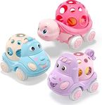 Toys for Baby Girl Gifts, Baby Girl Toy Cars, Car Toys, Pink Play Cars for Girls, Push and Go Rattle Car for Infant Girl Birthday Gift for Baby Girls