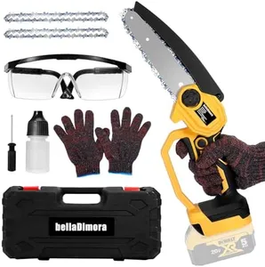 bellaDimora 6 Inch Mini Cordless Chainsaw Compatible with DeWalt 20V MAX Battery (Battery Not Included), Lightweight Portable Handheld Electric Chain Saw with Safety Lock for Wood Cutting, Pruning