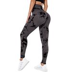 Litthing Tie Dye Yoga Leggings Seamless High Waisted Yoga Pants Tummy Control Butt Lifting Gym Leggings Workout Sports Tights for Gym Outdoor