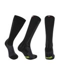 DANISH ENDURANCE Graduated Compression Socks, 21-26mmHg, Flight Socks, Running, Women & Men, Black/Grey, 9-12