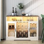LVSOMT Bar Cabinet with Wine Rack a