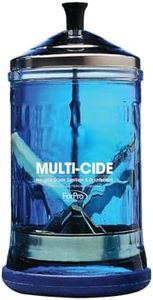 ForPro Multi-Cide Midsize Disinfecting Jar - Disinfectant Glass Jar for Manicure & Spa Implements - 21 Ounces, 8” H x 4.25” W