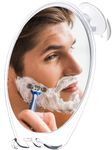 HONEYBULL Shower Mirror Fogless for Shaving - with Suction Cup for Shower & Swivel, Small Mirror, Shower Accessories, Bathroom Mirror, Bathroom Accessories (White XL)
