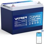 12V 100AH Group 24 LiFePO4 Lithium Battery, Low Temp Cutoff, APP Monitoring, Built-in 100A BMS, 5000+ Deep Cycles Rechargeable Lithium Battery, Perfect for RV/Camper, Marine, Solar, and Off-Grid