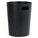 Kazai. Real Wood Waste Paper Bin Börje | Modern Wooden Paper Basket for Office, Kids' Room, Bedroom and more | 9 liters | Oak black