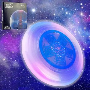 Eastgoing Ultimate Disc 175 Gram LED Light Up Flying Disc.Glow in The Dark Flying Disc(Blue and Red Light) Light up Flying Disc for Adults and Kids.Great for Lawn, Beach,Backyard Games and Tailgating