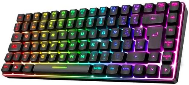 Spirit Of Gamer | Teclado Gaming Bluetooth Inalámbrico | Layout Español QWERTY | Keyboard TKL Compacto 65% | Teclas Semi-Mecanico Incluyendo 25 Anti-Ghosting | Compatible con PC, Teléfono y Tablet