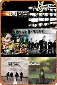 Clilsiatm 3 Doors Down Band Poster Vintage Metal Tin Sign Gift Home Bedroom Bar Retro Cafe Decor 8x12 Inch