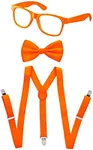 Dress Up America Neon Suspender, Bow-tie, Sunglasses, Accessory Set - Adult and Kids Size Suspenders