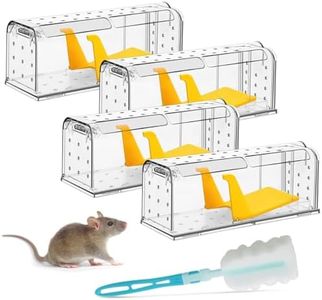 Sanfant Humane Mouse Traps & Mice Traps Washable Reusable Live Catch and Release Mice, Mouse, Field Mouse & Rodent Catchers for Indoors Outdoors, Pets and Children Friendly (4 Pack)