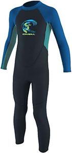 O'Neill Wetsuits Kid's Toddler Reactor II Back Zip Full Wetsuit, Slate/Light Aqua/Ocean, Size 3
