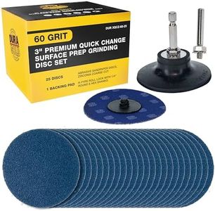 Dura-Gold 3" 60 Grit Quick Change Zirconia Coarse Cut Grinding Disc Set, 25 Discs & Backing Pad - R-Type Roll Lock Sandpaper Discs