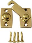 QCAA Solid Brass Shutter Bar/Door Latch, 7/8" x 2-3/32", Polish Brass, 1 Pack, Made in Taiwan