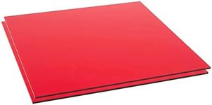 Okuna Outpost 2-Pack Translucent Cast Acrylic Sheet, 1/8-Inch Thick 11.75x11.75-Inch Square Plastic Tiles for Wall Decorations, Laser Cutting, Arts and Crafts, Custom Signs for Cafes, Boutiques (Red)