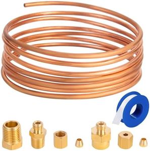 YullSorom 72'' Oil Pressure Gauge Tubing Kit, Set of Copper Tube with1/4'' x1/8'' NPT,1/8'' NPT Male x1/8'' OD and 1/8'' NPT Female x1/8'' OD Threaded Brass Parts