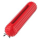 PETIZER Dog Squeaky Toys for Aggressive Chewers | Tough Toothbrush Dog Chew Toy | Nearly Indestructible Rubber Toys for Pet Training, Teeth Cleaning, Playing and Chewing for Medium & Large Breeds, Red