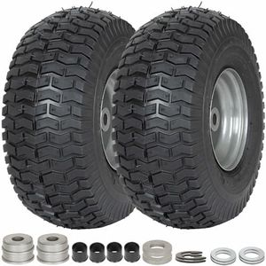 (2 Pack) WEIZE 15x6.00-6 Tire and Wheel Assembly, Replacement Riding Lawn Mower Front Tires, Compatible with Craftsman Riding Lawn Mowers, 3" centered Hub, 3/4" Bushing