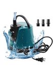 Asian Pumps & Machineries 80W Submersible water Pump with flow Knob & Bottom Suction for Aquarium, Small Pool, Statuary, Pond, Hydroponics fountain with 3 Nozzles Head 3.8 Mtr flow 2500 l/hr Ac 220V