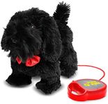 MEVA Kids Walking and Barking Puppy Dog Toy Pet with Remote Control Leash, Gifts for Kids Boys Girls (Black)