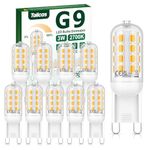 Tailcas G9 LED Bulbs Dimmable Warm White 2700K, 3W 320LM G9 Bulb Equivalent to 30W Halogen Bulb, No Flicker AC 220-240V, Energy Saving G9 Led Light Bulbs for Chandelier, Crystal Lamp, 10 Pack