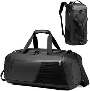 Gym Duffle Bag Waterproof Sports Duffel Bags Travel Weekender Bag for Men Women Overnight Bag with Shoes Compartment, Black, Fashion,Business,Weekender Overnight Bag,Gym Bag