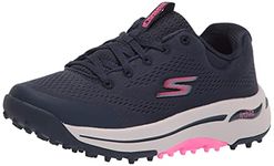 Skechers Women's Go Arch Fit Golf Shoe, Navy/Pink, 5.5