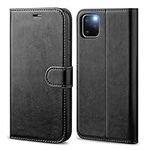 Vultic Leather Wallet Case for iPhone 11 Pro Max, Folio Flip Kickstand TPU [Magnetic Closure] Shockproof Card Slots & ID Holder Protective Cover (Black)