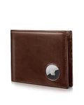 AirTag Wallet Men RFID Blocking Genuine Leather Bifold Mens Wallet for AirTag Men Wallet 1ID Window 12 Card Holders Gift Box (Airtag Not Included)