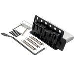 Wilkinson M Series 52.5mm (2-1/16 inch) String Spacing 6-Screw Modern Style Saddle Guitar Tremolo Bridge with Push-In Arm 36mm Block for Strat Style Electric Guitar, Black