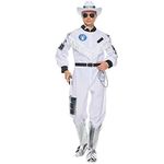 EraSpooky Men's Space Cowboy Costume Adult Spacemen Astronaut Cosplay Halloween Jumpsuit White Size L