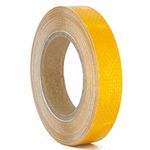 XFXIA Reflective Tape, 20M*2.5cm Reflector Tape Waterproof Outdoor, Self-Adhesive Safety Tape for Car Truck Motorcycle Boat Bike Trailer Camper Balance Baby Strollers Helmets on Night, Yellow