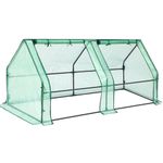 Ohuhu Portable Mini Greenhouse – 71" W x 36" D x 36" H House-Shaped Reinforced Cover, Waterproof & UV-Protected with Dual Zipper Doors & Ground Staples – for Garden, Patio, Backyard, Outdoors