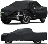 Qualencey 6 Layers Truck Cover Waterproof All Weather for Automobiles,Car Cover Custom Fit for Toyota Tundra 2007-2024,Outdoor Full Exterior Cover Black,Up to 233.6 inch, 5.5 Bed Length