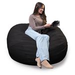 Big Joe 0010655LAM Large Fuf with Removable Washable Cover, Black Lenox