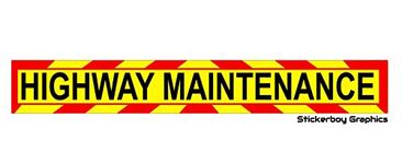 Highway Maintenance Magnet or sticker Long Magnetic Sign Highway Highways Road Works Transit Tipper low loader 620x90mm (Sticker Version)