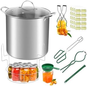 Fulgutonit Stainless Steel 21.5 QT Canning Pot with Rack & Lid, Canning Supplies Starter Kit and 6 Pieces Tools Set, Water Bath Canner for Beginner
