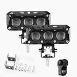 Royal Piston 3-Eye Fog Light - Mega Drive With Laser Spot Beam & USA 2 Led Chips Enhanced Arrival, Wider Coverage. 2-In-1 High/Low Cool Beam With 3 Round LEDs For Bikes, Cars (6 Months Warranty)