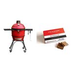 Kamado Joe Classic Joe II 18" Charcoal Grill (Blaze Red) + KamadoJoe Fire Starters (24 Count)