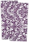 DII 100% Cotton, Everyday Basic Kitchen Dishtowel, Tea Towel, Drying, Damask Printed, 18 x 28 Set of 2- Eggplant